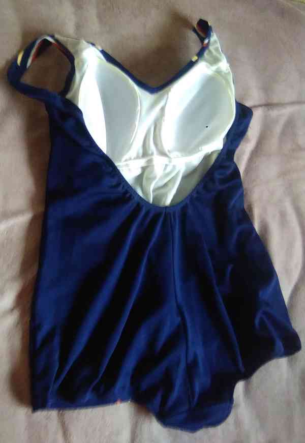 Dámské modré plavky jednodílné - foto 3