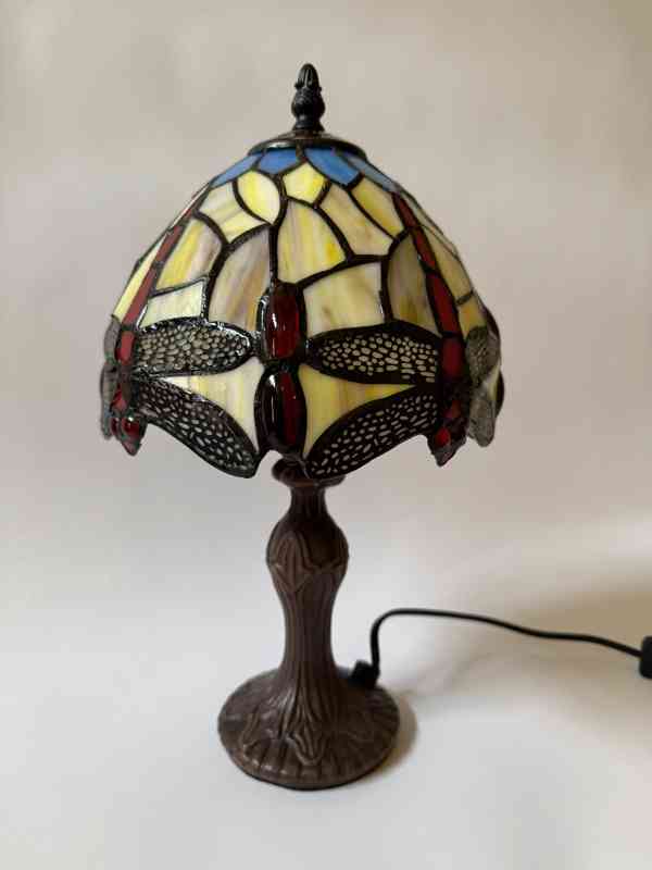 Tiffany stolní lampa - vážky vitráž 37 cm - foto 4