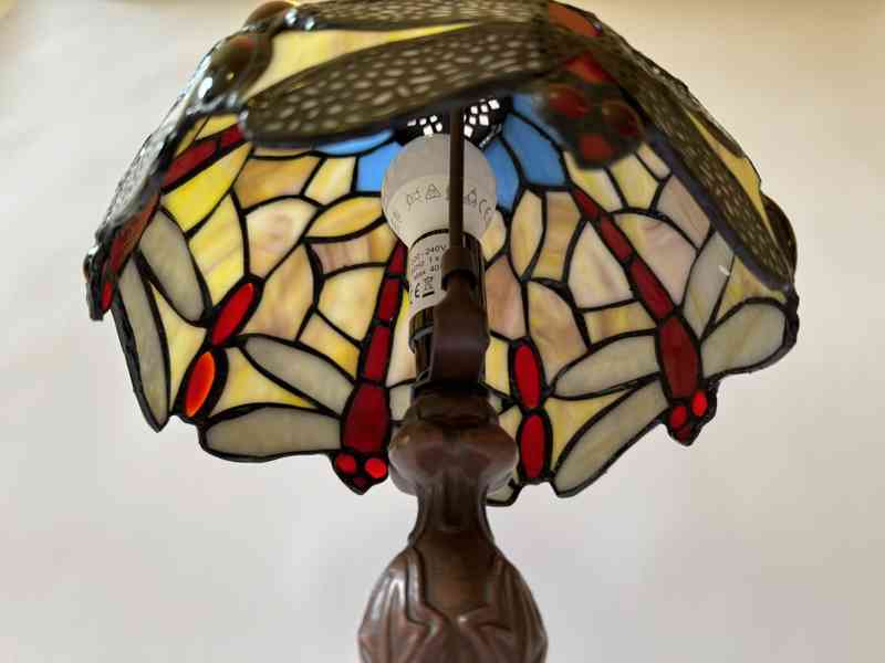Tiffany stolní lampa - vážky vitráž 37 cm - foto 5