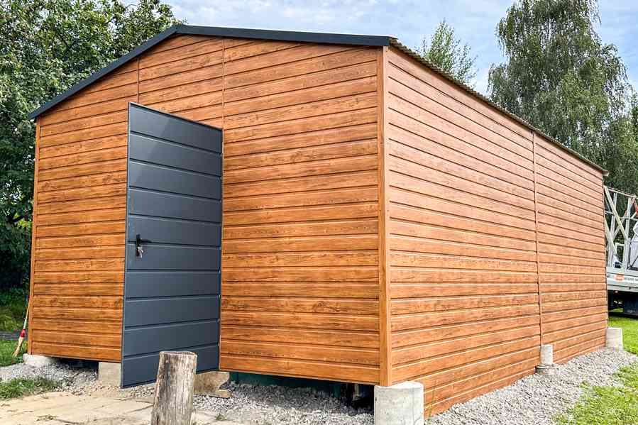 Plechova garáž  4,5x6m - Dvoukřídlá vrata  -  dveře -  TS752 - foto 3