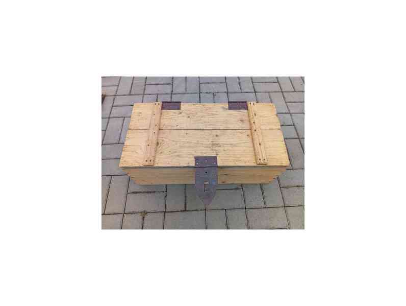 Historická dřevěná T R U H L A s kovovým obložením - foto 1