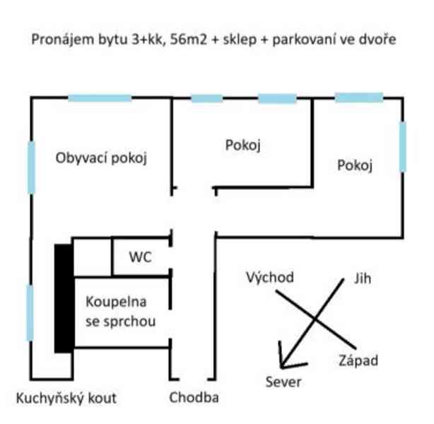 Pronájem 3+kk, 56m2+park. (Rochlice, ul. Dr. M. Horákové)  - foto 14