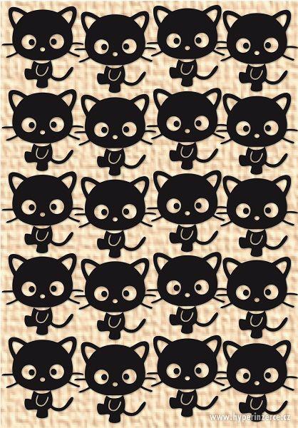 Samolepky kočky černé arch 20 ks - foto 1
