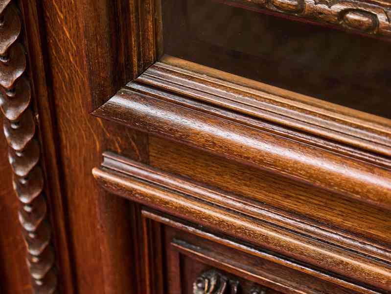 Masivní dubová knihovna v renesančním stylu, 19. století - foto 8