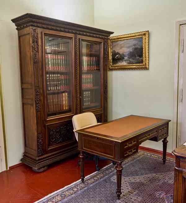 Masivní dubová knihovna v renesančním stylu, 19. století - foto 13