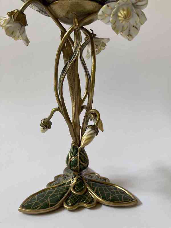 Porcelánový honosný nástolec s květy - foto 5