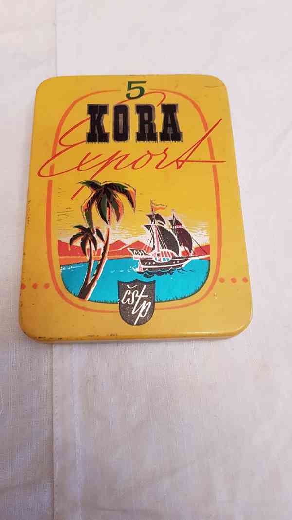 Stará plechová krabička od doutníčků KORA - foto 1