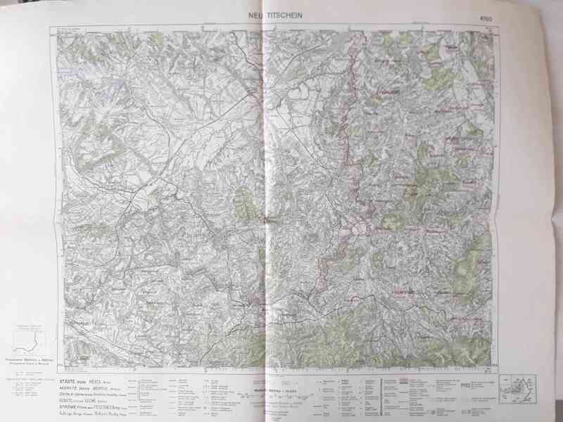  Mapa Nový Jičín (Neu Titschein) 1941-1944, měř. 1:75 000  - foto 1