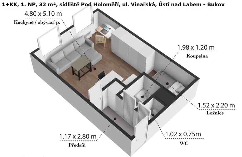 PRODEJ 1+KK, 32 m²,  ul. Vinařská, Ústí n. L. - Bukov - foto 25