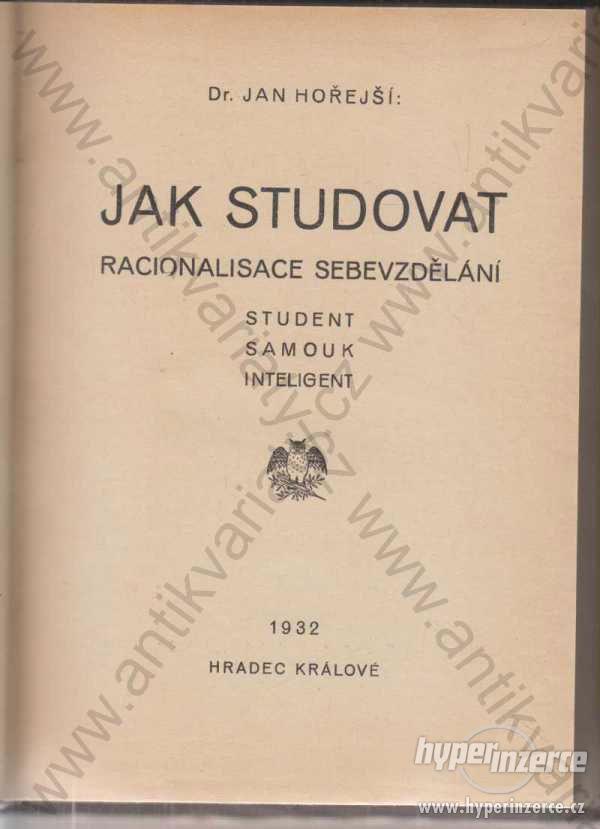 Jak studovat Jan Hořejší  1932 - foto 1