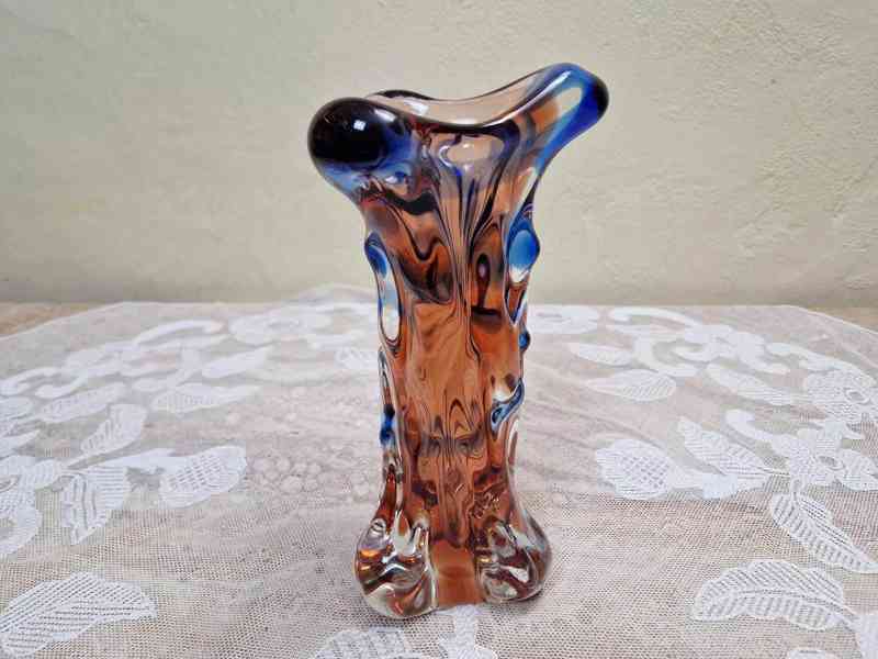 Zajímavá Autorská Váza z hutního skla F Zemek Niagára - foto 3