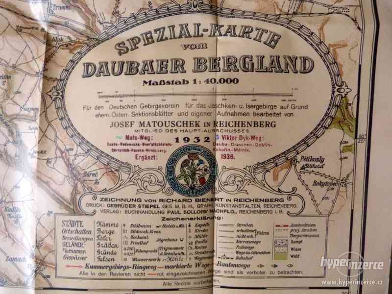 Speciální mapa oblasti Daubaer Bergland (dnes Polomené hory) - foto 1
