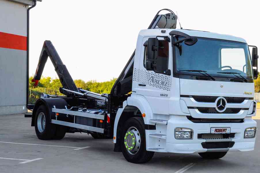 MERCEDES AXOR 1829 HÁKOVÝ NOSIČ KONTEJNERŮ HYDRAULICKÁ RUKA - foto 99