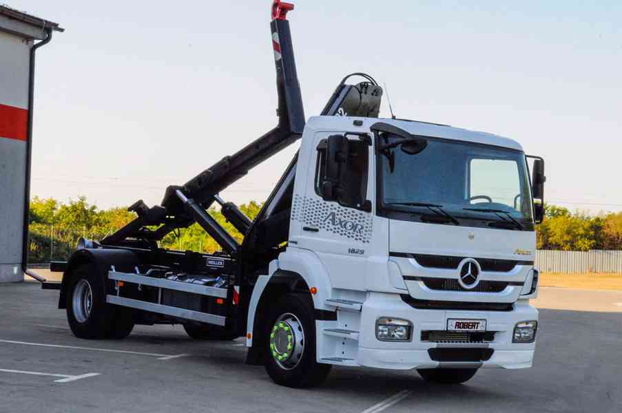 MERCEDES AXOR 1829 HÁKOVÝ NOSIČ KONTEJNERŮ HYDRAULICKÁ RUKA - foto 86