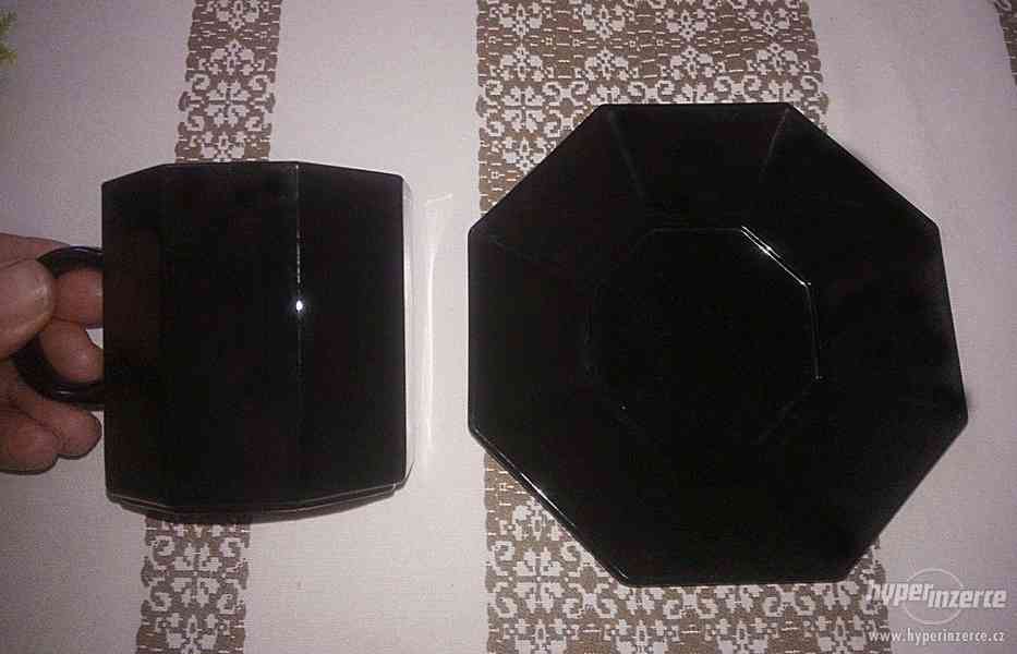 Porcelánové šálky / francouzský černý porcelán - foto 5