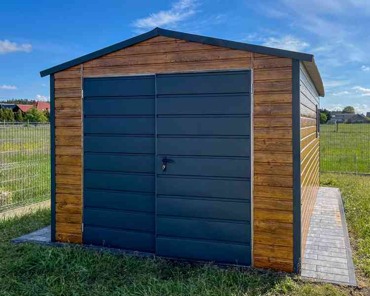 Plechova garáž 3,5x5m - Dvoukřídlá vrata - Okno - TS644 - foto 2