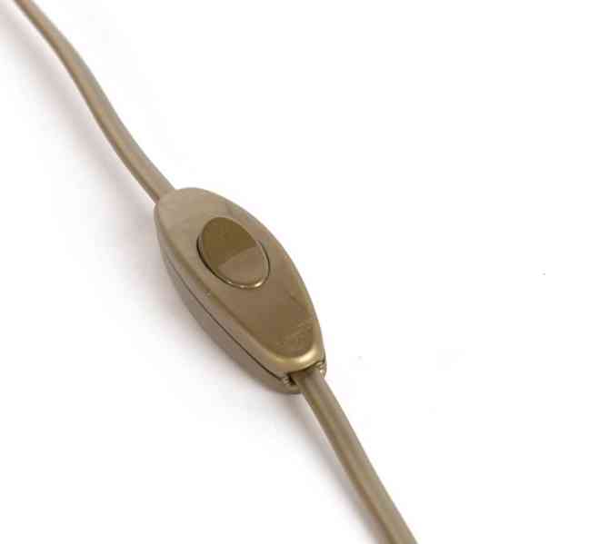 Kabelový kabel s vypínačem zástrčka pro lampy zlatý - foto 2