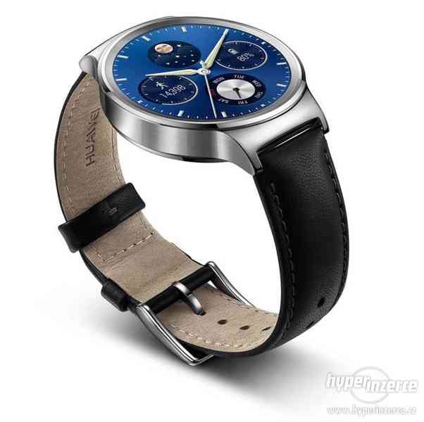 Chytré hodinky Huawei Watch W1 Stainless Steel + Black Leather - foto 1