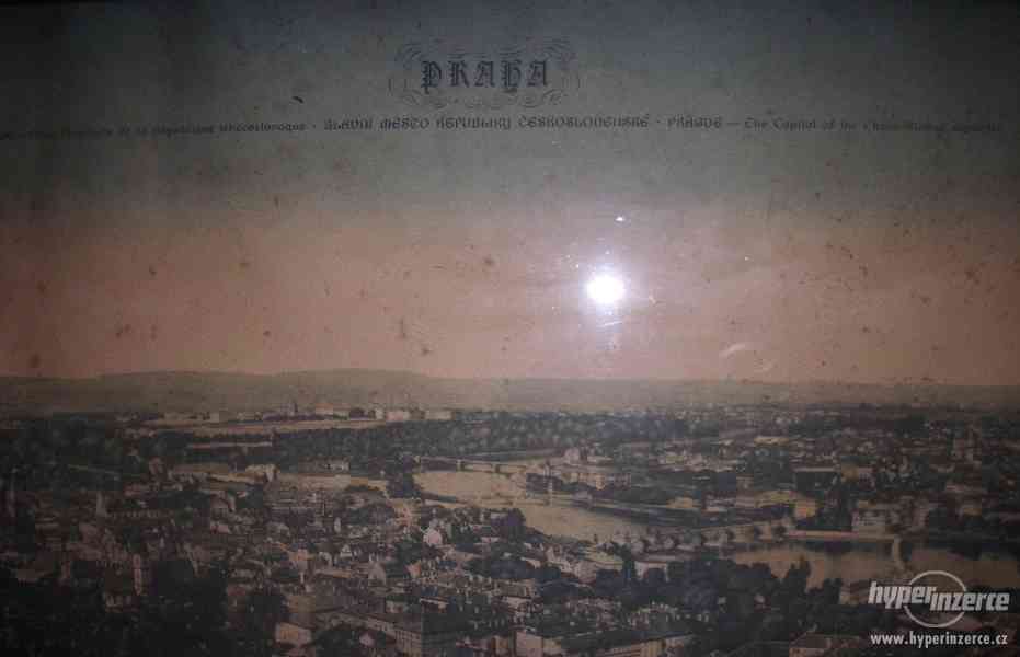 sleva-Starožitný obraz panoramatu Prahy - foto 2