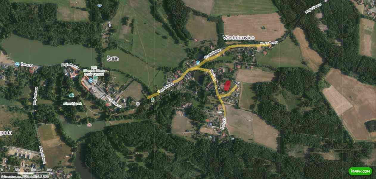 Prodej stavebního pozemku 1.251 m² Všedobrovice (Štiřín), IS - foto 10