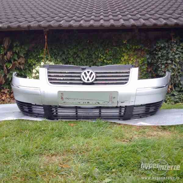 predni naraznik vw passat b5.5 stribrny chrom listy - foto 1