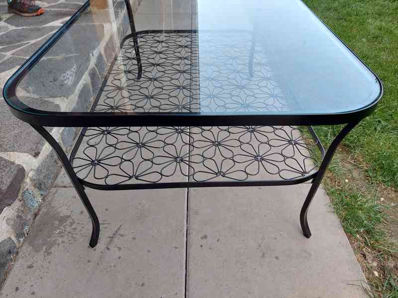 Stolek Ikea, kovový se sklem - foto 1