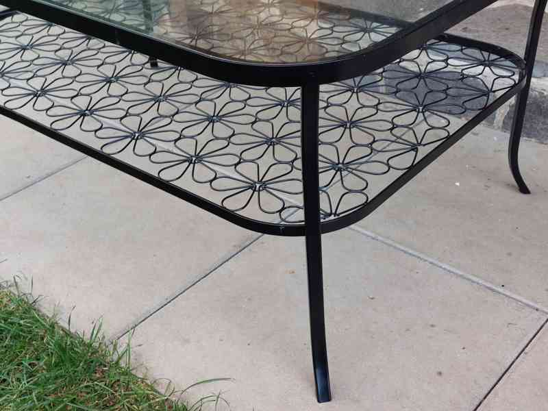 Stolek Ikea, kovový se sklem - foto 4