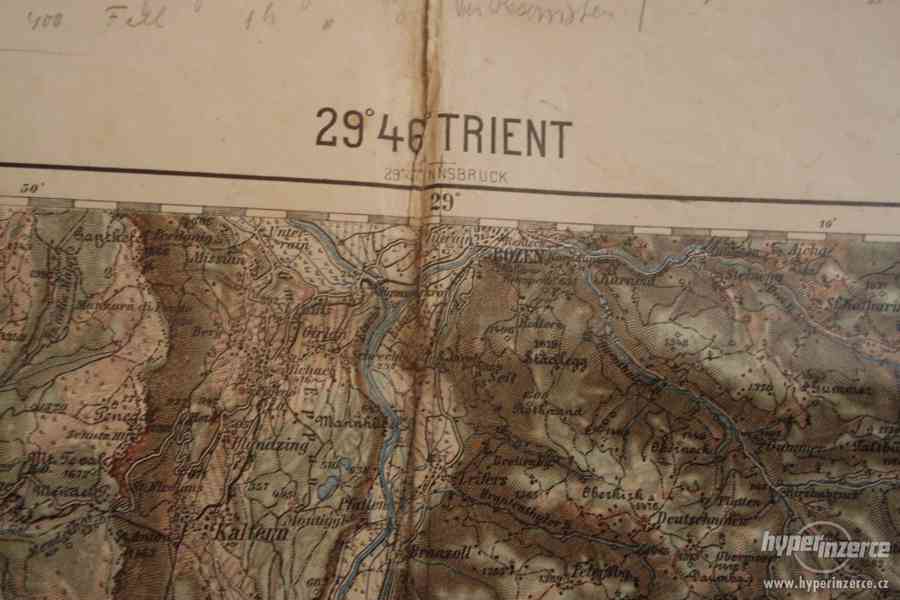 Vojenská mapa Tyroly - Trient - RU armáda - foto 2