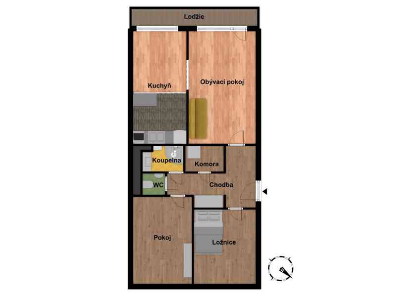 Pronájem bytu 3+1 s lodžií 67 m², Praha 9 - Prosek - foto 12