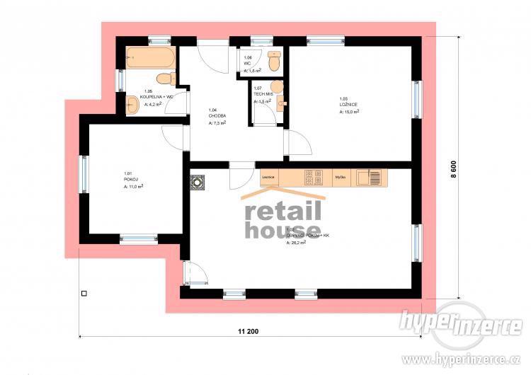 Rodinný dům Retail Smart Top, 3+kk, 67 m2 - foto 6