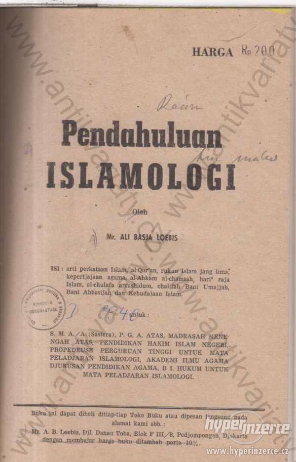 Pendahuluan islamologi Ali Bajsa Loebis - foto 1
