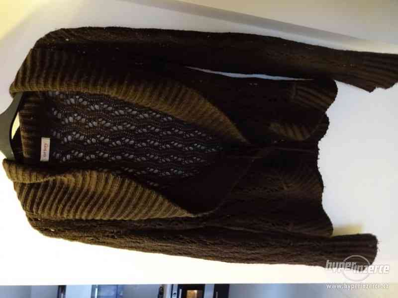 Pletený svetřík vel.L v hnědé barvě na zavazování, zn.Orsay - foto 1