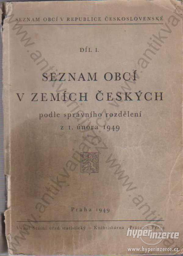 Seznam obcí v zemích českých, díl I. - foto 1