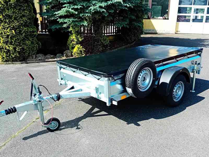 Přívěsný profi vozík brzděný 1300kg za auto 2,65m x1,30, DPH - foto 4