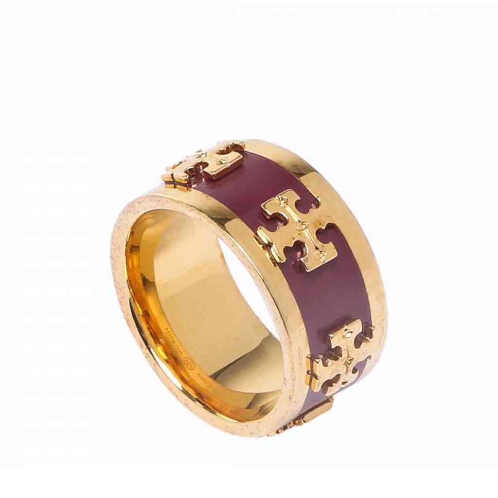 Tory Burch - Zlatý smaltovaný prsten   Velikost: 54 - foto 1