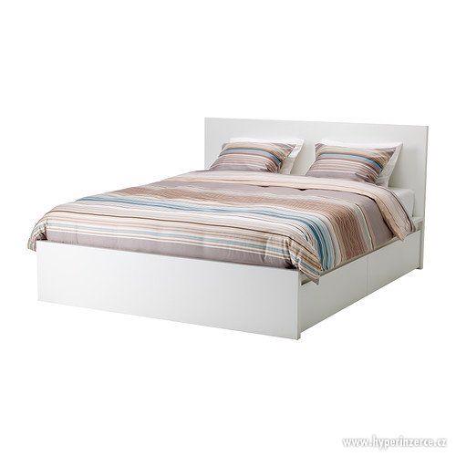 Bílá postel MALM z IKEA včetně matrace a roštu - foto 1