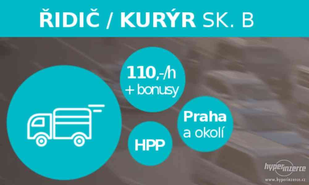 Kurýr Praha sk. B | 110,-/h + bonusy a automobil - foto 1