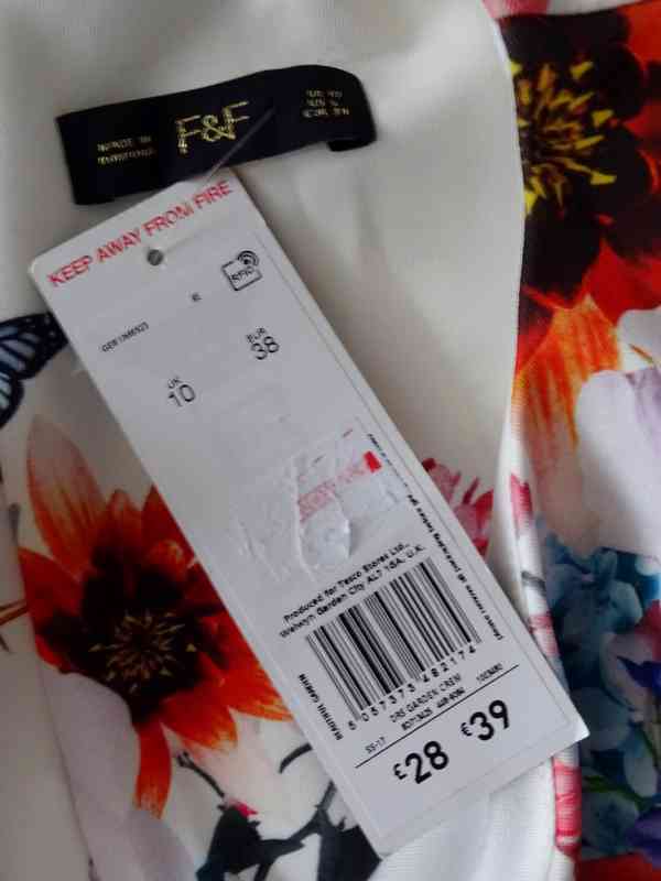 Nádherné NOVÉ květované šaty F&F, vel. EU 38 - foto 3