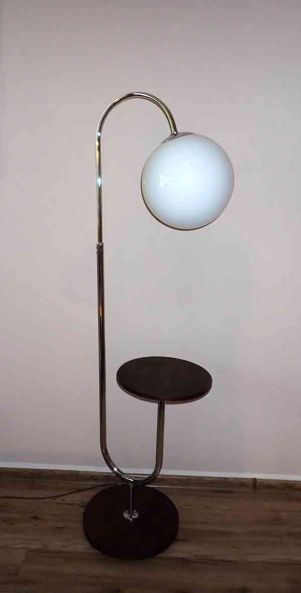 Halabala stojací lampa z chromovaných trubek - foto 9