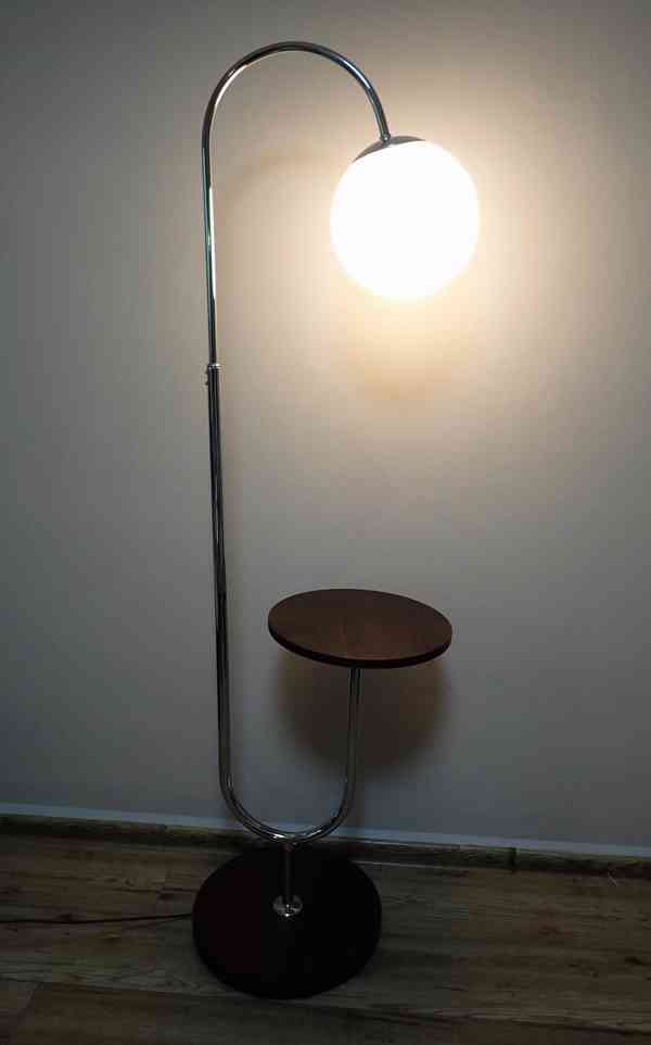 Halabala stojací lampa z chromovaných trubek - foto 4