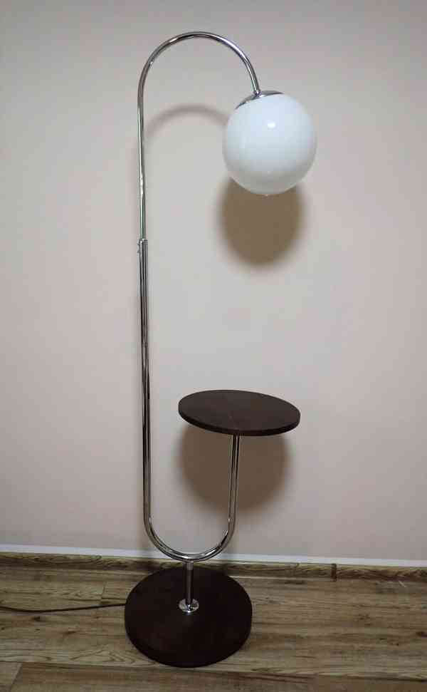 Halabala stojací lampa z chromovaných trubek - foto 1