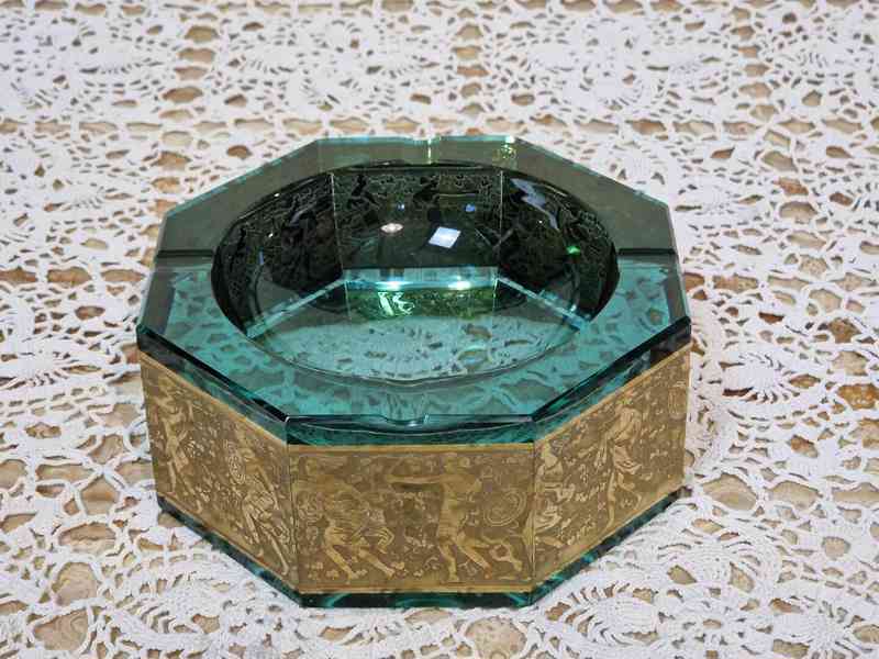 Luxusní Popelník s Oroplastikou Moser  - foto 5