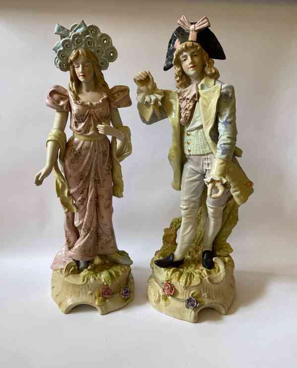Velké porcelánové párové figury 68 cm - foto 1