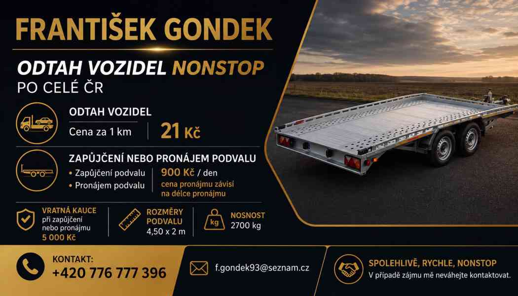 Pronájem podvalu+ odtah vozidel  - foto 1