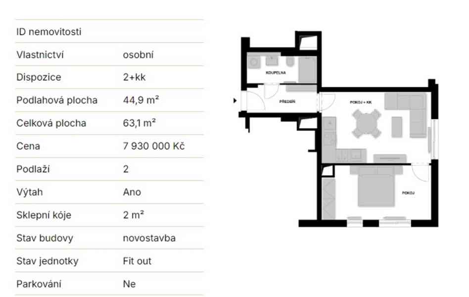 Prodej bytu 2+kk, 63,1 m2, 2.NP, pochozí terasa, Praha Nusle - foto 2