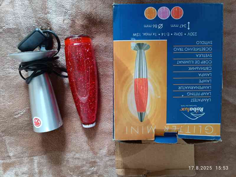 Prodám Dekorativní lávovou lampičku Rabalux 4116 - Glitter M - foto 5