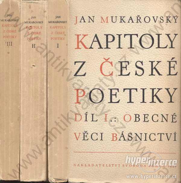 Kapitoly z české poetiky Jan Mukařovský Fr. Muzika - foto 1
