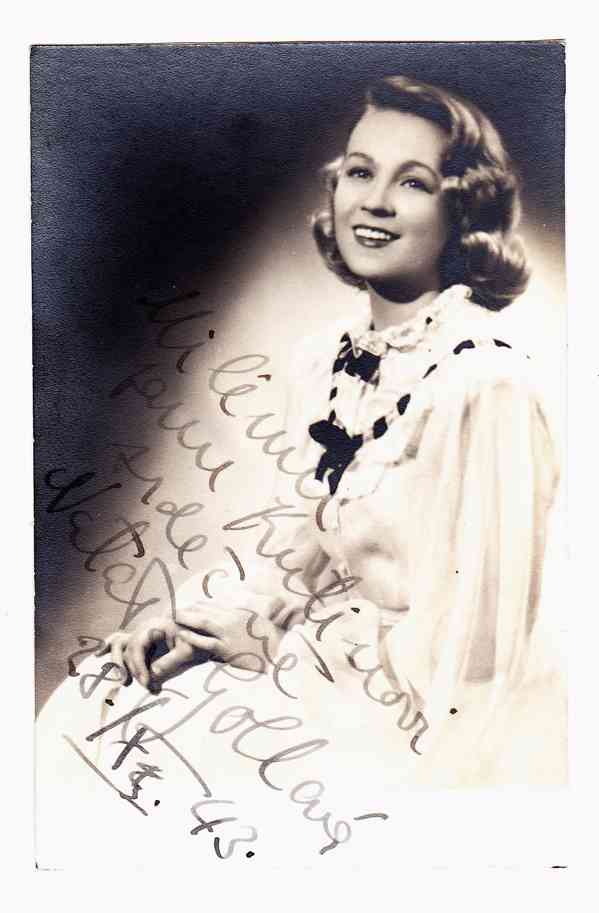 Nataša Gollová - autogram z roku 1943  - foto 2
