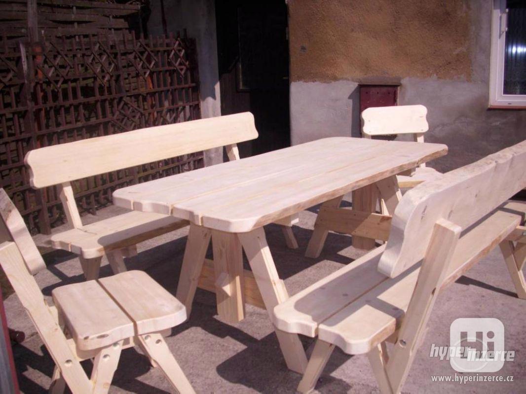 Dřevěná zahradní sedací sestava, zahradní nábytek AKCE - foto 1