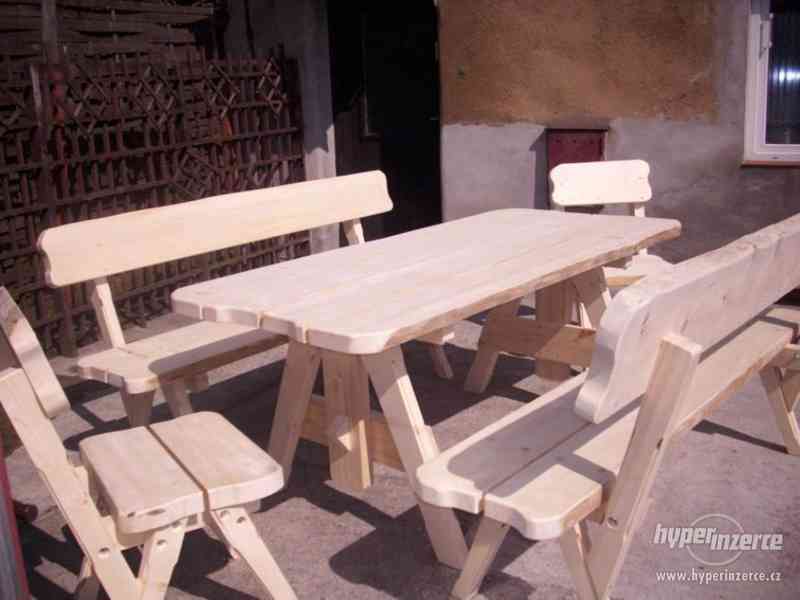 Dřevěná zahradní sedací sestava, zahradní nábytek AKCE - foto 1